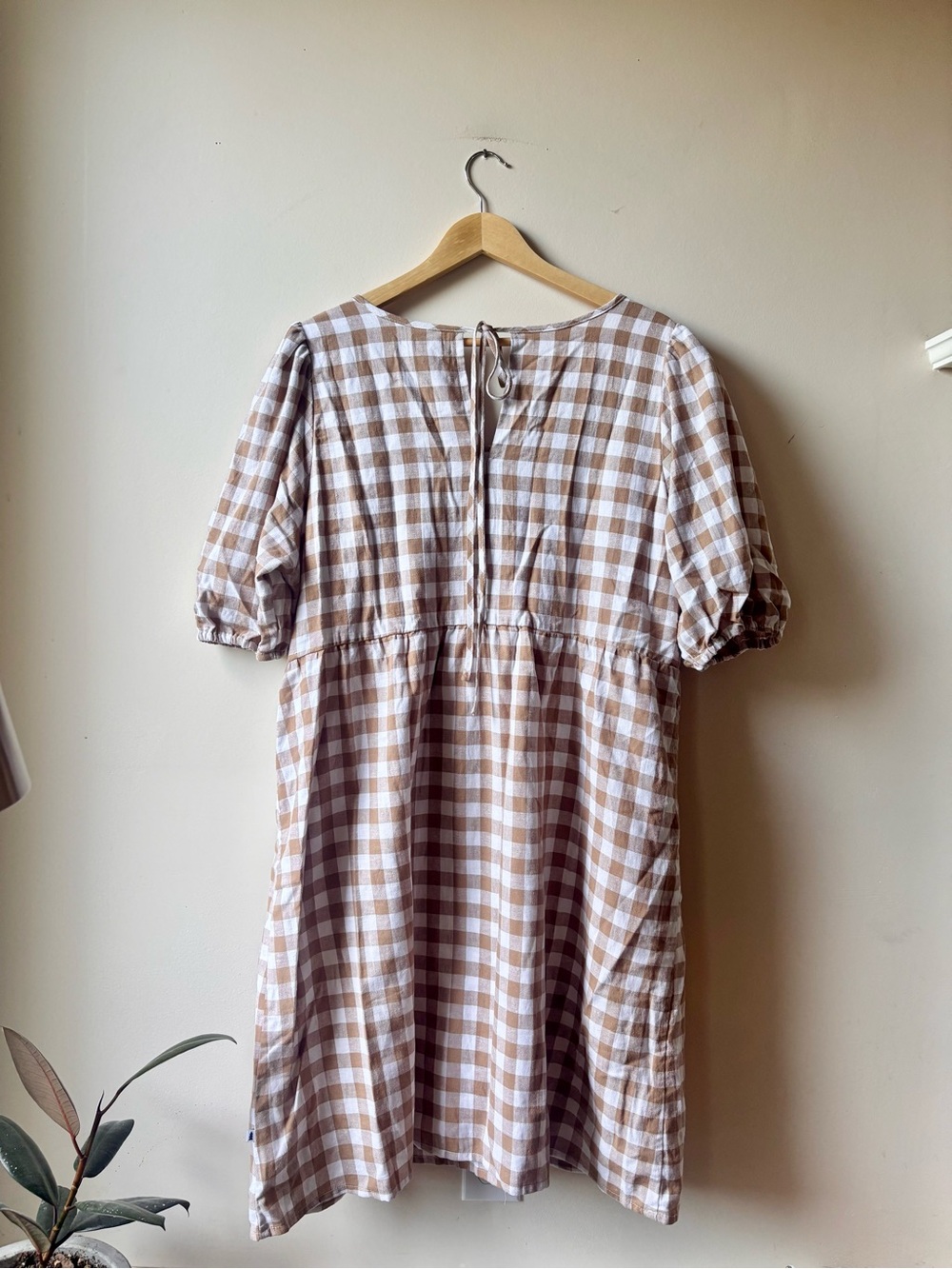 NORTH KINDER X THE JILLY BOX | gingham cotton hemp dress | size large - Picture 4 of 5